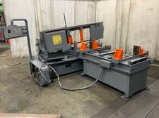 16" x 22" Hem #Cyclone-Auto-4, horizontal band saw, 60° mitering, part counter, 7.5 HP, 2006