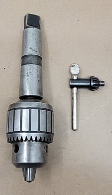 Jacobs #14N3JT, drill chuck w/ key, #4MT chuck arbor
