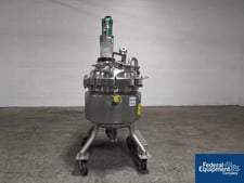 150 Liter Mueller Reactor, 316L Stainless Steel, 24" diameter x 17" straight side, dish top & bottom, 45 psi