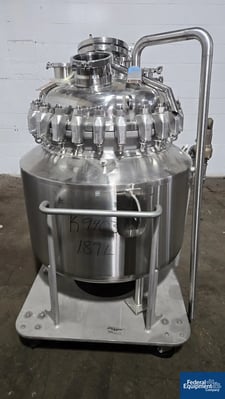 50 gallon Pfaudler, Glass-Lined Reactor, Stainless Steel, dish top, 50 psi internal, 150 psi jacket, 66" wet