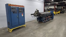 4.5" Welex, extruder, 30:1 L/D, 250 HP AC motor, hydraulic screen changer, 42" centerline, Fr.449T, TEFC