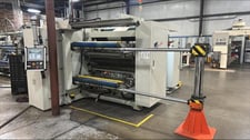 Karlville #SLIT-JHS-1300, 51" wide duplex slitter rewinder, shaftless unwind, edge guide, 2013