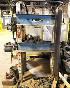 25 Ton, OTC #Y125, H-frame hydraulic shop press, 30" x 46" under ram work area