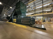 Selco #HLO-128A5OT, horizontal automatic tie baler with conveyor, 8" cylinder, 50 HP, 28" x 50" feed opening