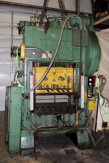 75 Ton, Minster #P2-75-42, straight side double crank press, 3" stroke, 18" Shut Height, 4" ram adj., 120