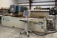 Flow #Mach-3-4020B, CNC waterjet, 5-Axis Dynamic taper compensating head, 100 HP, 87000 psi, 2014