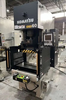 60 Ton, Komatsu #OBS-60-34K2M, gap frame press, 6.2" stroke, 13.8" die height, 42-90 SPM, 2022