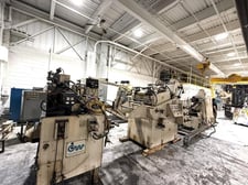 20000 lb. CWP, coil feed line, 24" x .187" stock, 60" OD, 15.5"-20.5" ID, 3-leaf mandrel, hydraulic