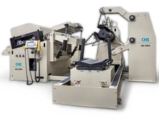 30000 lb. CHS #HDX-60, coil feed line, 72" OD, 19.5"-24.5"ID, 60" passline, (9) 3.5" straightener roll