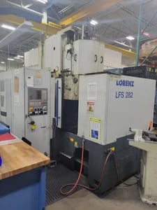 Lorenz #LFS-282, CNC gear shaper with tailstock, sliding column, 87mm face width, 280mm diameter, 2000