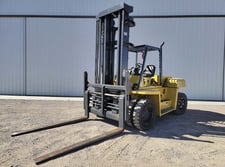 25000 lb. Caterpillar #DP115, forklift, 146" lift height, Mitsubishi 6D16 diesel engine, solid tires, 2-stage