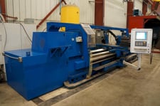 Okuma #LH55-N, CNC Lathe, 26" X, 158" Z, 43" swing, 4.13" spindle bore, A2-11, 60 HP, 1200 RPM, Fanuc OiTD