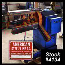 2500 lb. American Steel Line #60, Single Uncoiler, 18" width, 48" outside dimensions, 16"-20" ID, 3-arm