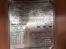 1000 KVA 13800 Delta Primary, 480Y/277 Secondary, Pad (2)2.5% A & BN Imped=5.6%