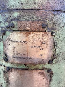 100 HP 1180 RPM General Electric, Frame B444TP20, weather protected enclosure type 1, 1.15 service factor