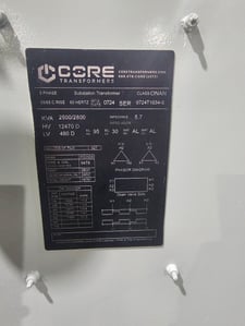 2500 KVA 12470 Delta Primary, 480 Delta Secondary, proCORE(immediate shipment available)