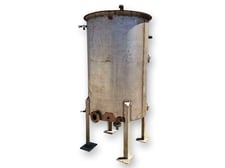 500 gallon Stainless steel tank with internal coil42" dia. x 66" straight side, open top