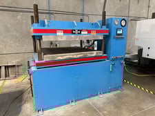 75 Ton, Wabash #UPS/4PS, hydraulic molding & laminating press, 4-post upstroke type, 12" stroke