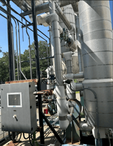 125 gallon RVS, Vertical Subcooler, 20" diameter x 96" length, 350 psi @ 300°F, 9" suction inlet/outlet, 2009