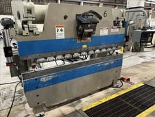 100 Ton, Accurpress #71008, hydraulic press brake, 8' overall, 76" between housing, 8" stroke, 10" throat
