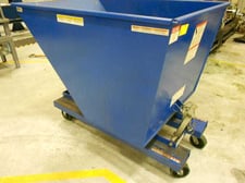 ULine #H-6755, 1 yard self duty dumping hopper with wheels, 4000 lb. capacity