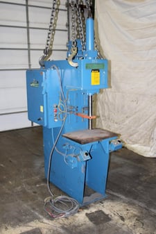 12 Ton, PH #OGM-12, hydraulic press, 10" stroke, 12.5" daylight, 8" throat, 23" x17.5"bed, Allen Bradley
