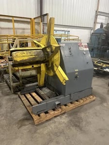 6000 lb. American Steel Line #R-60, motorized uncoiler, 30" mandrel width, 60" outside dimensions