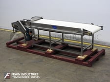 25" wide x 9.8' long, American Food Equipment Co. #200GM, Stainless Steel frame inspection belt conveyor, 3/4