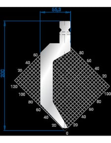 21.65" L, Eurostamp #1323, 550mm 86&deg; gooseneck puch, segmented, new