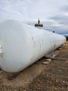 15000 gallons, James Equip., bullet, 84" x 53.5' vessel, 250 psi, 150°F, 1965