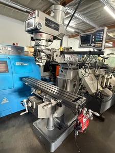 Jet #JTM-4VS, Vertical Mill, 34" x 12" x 14.5" travel, variable speed, R-8, 9" x49" table, 60-4200 RPM, 5"