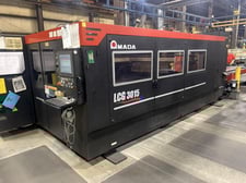 Amada #LCG-3015, 3500 Watt CNC Laser, 121" x 61" x 3.93" axis travel, 3/4" mild steel, 5/16" aluminum, 2015
