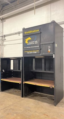 4000 cfm Clean Air America #WeldStation-Dual booth with collection system, 904 sq.ft., reconditioned