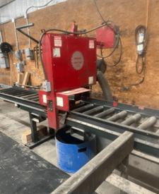 Morgan #Cant, Chop Saw, roller in/out feed (2 available)