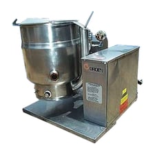 5 gallon Groen #TDH/20, Gas-Fired Jacketed Kettle, 50 psi @ 300 F, 0.92 HP boiler, 31000 BTU/hr., 1-1/4"