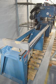 16" C T D #CDM-60, Double-End Compound Miter Saw, 10.5" x 4" @ 90°, 20"-130" between blades, 39" table