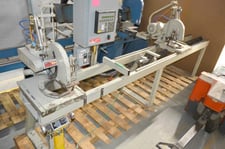 12" C T D #DM-200, Double-End Miter Saw, 7.75" x 2" @ 90°, 75"-118" between blades, 38" table height, 1"