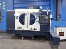 Johnford #SV-40, CNC vertical machining center, 19-1/2" x 47" capacity, 220 V., Fanuc Oi-MD, Chip Conv.