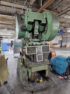 75 Ton, Minster #7, Back Gauge OBI press, 6" stroke, 14.5" Shut Height, 4" adj., 40 SPM, 36" x24"bed, air