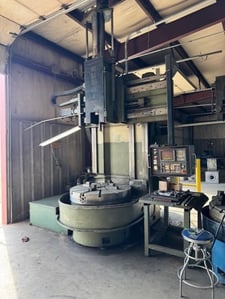 48" Summit, CNC vertical turret lathe, 4-jaw, 55" sw, 50" height under rail, 50 HP, forward & reverse rotation