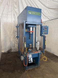 50 Ton, PH #OGF-50, hydraulic c-frame press, 15" stroke, 34" daylight, 5.29"ram, 30" x27"bed, Allen Bradley