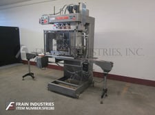 Pack West #120 Torquer, inline, 3 station, 6 spindle, Stainless Steel capper, 80-200 cpm, 10-120mm capacity
