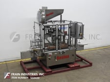 Resina #UN30, automatic, inline, Stainless Steel, 3-station, 6 spindle capper, 30-150 cpm, 10-70mm capacity