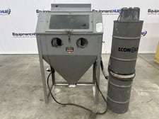 36" x 24" x 23" Econoline #RA-36-1, abrasive blast cabinet, safety switch, gloves, gun, foot pedal