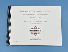 Webster & Bennett, " R" maintenance instructions and parts manual only for 72" vertical turret lathe