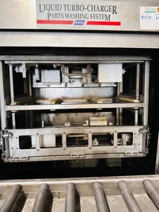 Bowden #CRB-2-160, rotating basket precision parts cleang system, 160 gallon wash tank, 70 gallon rinse tank