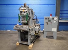 Newbury #V4-30ARS, vertical injection molder, with electrical cabinet, 12" x 13-1/2" platen, 1996