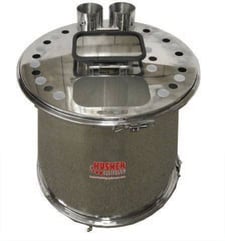 Powder coating hoppers, 150 lb. hopper with casters, new