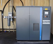 664 cfm, 123 psi, Atlas Copco #G110-8.5, Screw Air Compressor w/ Atlas Copco Water Separator, WSD 750 Dryer