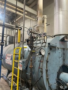 300 HP Superior, Steam Boiler, 150 psi, 12.6 MBH Gordon Piatt burner, blowdown separator, 1995